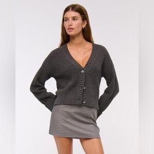 NWT Abercrombie Gray A&F Cameron Seed Stitch Cardigan